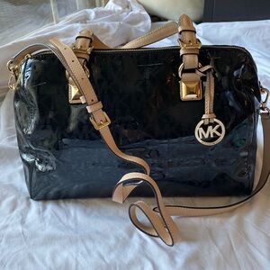 Michael Kors black patent satchel